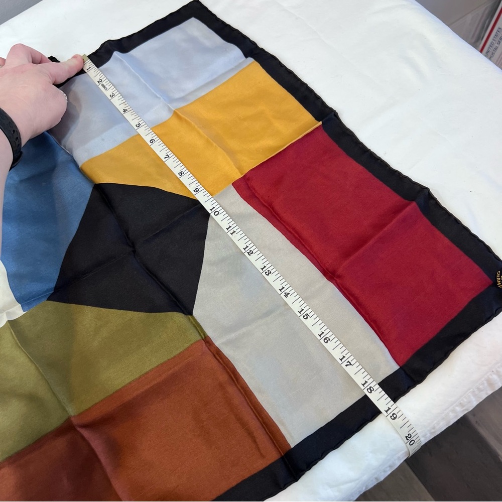 2 Vintage 100% silk scarves pocket squares neckerchiefs - Picture 6 of 7